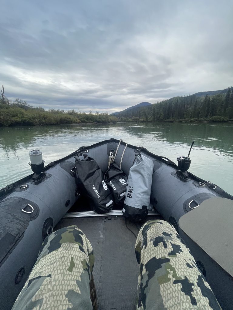 lake views from an inflatable boat