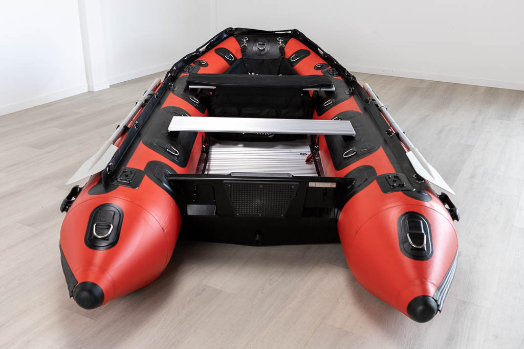 view of interior on red inflatable boat