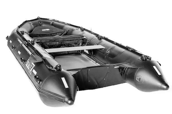 Boatify 12.5 ft Inflatable Boat Raft Fishing Dinghy Pontoon Boat- AL  FLOOR-Grey